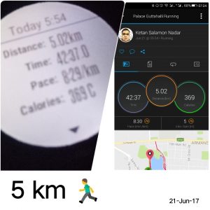 5 km run and 10 surya namaskar